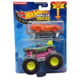 Mattel - Hot Wheels Monster Truck & Car - RODGER DODGER & CRUSHED COUPE - SPEED BUMP [JJT65]
