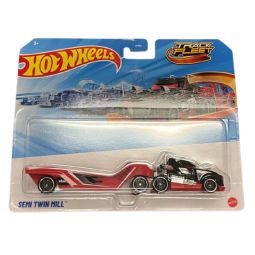 Mattel Hot Wheels - Track Fleet - SEMI TWIN MILL (Red & Black) [JKP30]