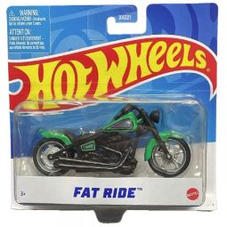 Mattel Hot Wheels Motorcycle Vehicle - FAT RIDE [Green] X7718