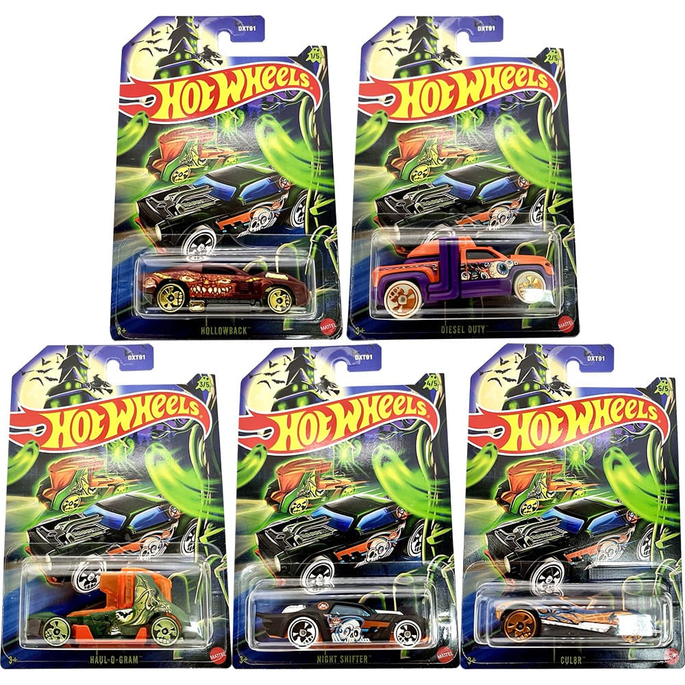 Mattel Hot Wheels Cars - Halloween 2025 Collection - SET OF 5 [Cul8r, Night Shifter, Hollowback +2]