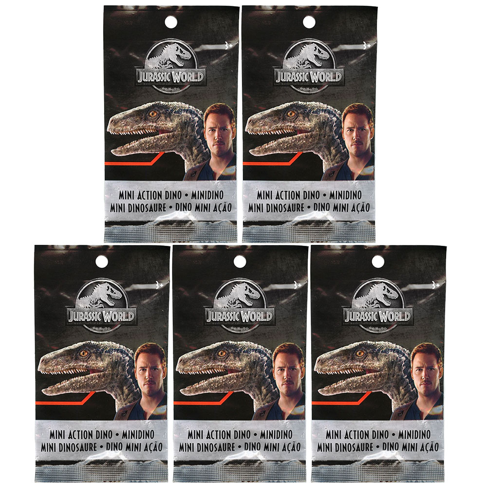 Mattel - Jurassic World Mini Dino Action Figures - BLIND BAGS (5 Pack Lot) FML69
