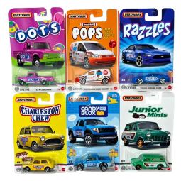 Mattel - Matchbox 2025 Candy Series - SET OF 6 [Mini Cooper, Mustang, Raptor, Nissan Junior +2]