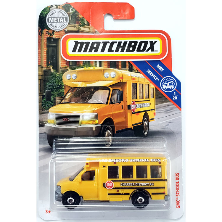 Mattel - Matchbox Toy Car - MBX Service 1/20 - GMC METRO SCHOOL BUS (FYR86)