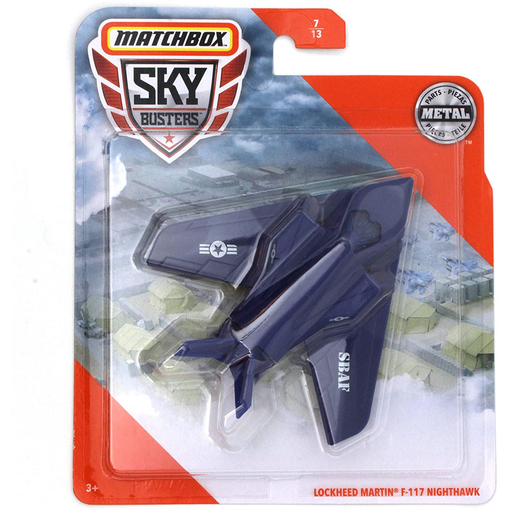 Mattel - Matchbox Skybusters Toy Metal Vehicles - LOCKHEED MARTIN F-117 NIGHTHAWK (Blue) GKT58 7/13