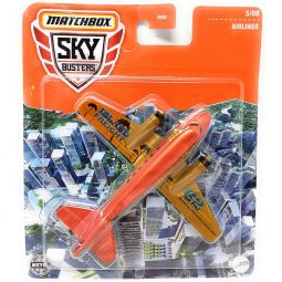 Mattel - Matchbox Skybusters Toy Metal Vehicles - AIRLINER (Island Freight - Orange) GWK44 5/8