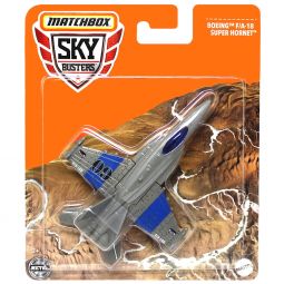 Mattel - Matchbox Skybusters Toy Metal Vehicles - BOEING F/A-18 SUPER HORNET (Gray & Blue)