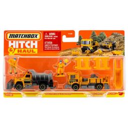 Matchbox Hitch & Haul Metal Vehicle - CONSTRUCTION ZONE [Road Stripe King & Plowverizer] HVP28