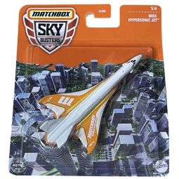 Mattel - Matchbox Skybusters Toy Metal Vehicles - MBX HYPERSONIC JET (Orange/White) HFX75