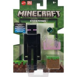 Mattel Minecraft Action Figure - ENDERMAN [Includes Ender Pearl & Grass Block] JCN37