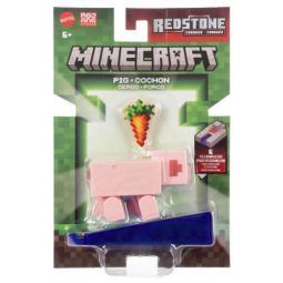 Mattel Minecraft Redstone Charged Action Figure - PIG [Includes Carrot]