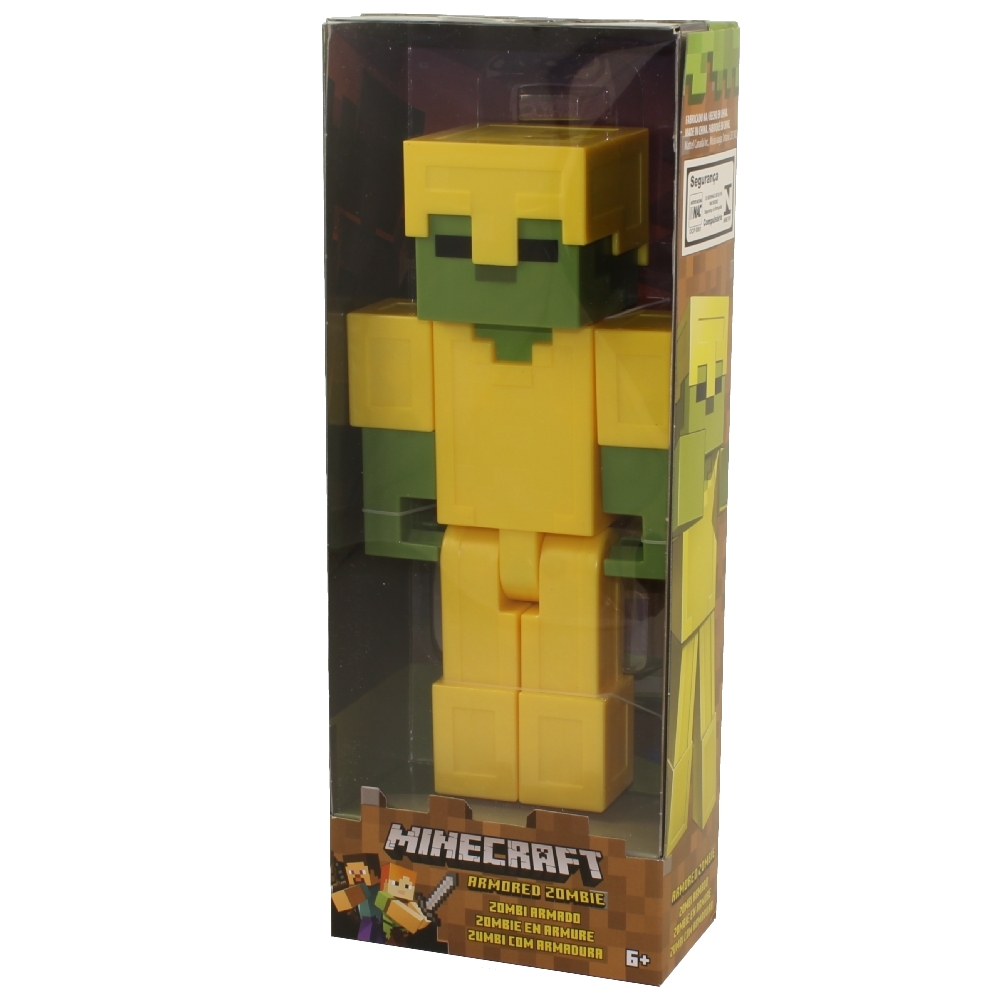 Mattel - Minecraft Articulated Action Figure - GOLD ARMORED ZOMBIE (Large - 8.5 inch)