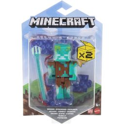 Mattel - Minecraft Craft-A-Block Action Figure - DROWNED ZOMBIE (3.5 inch) GTP17
