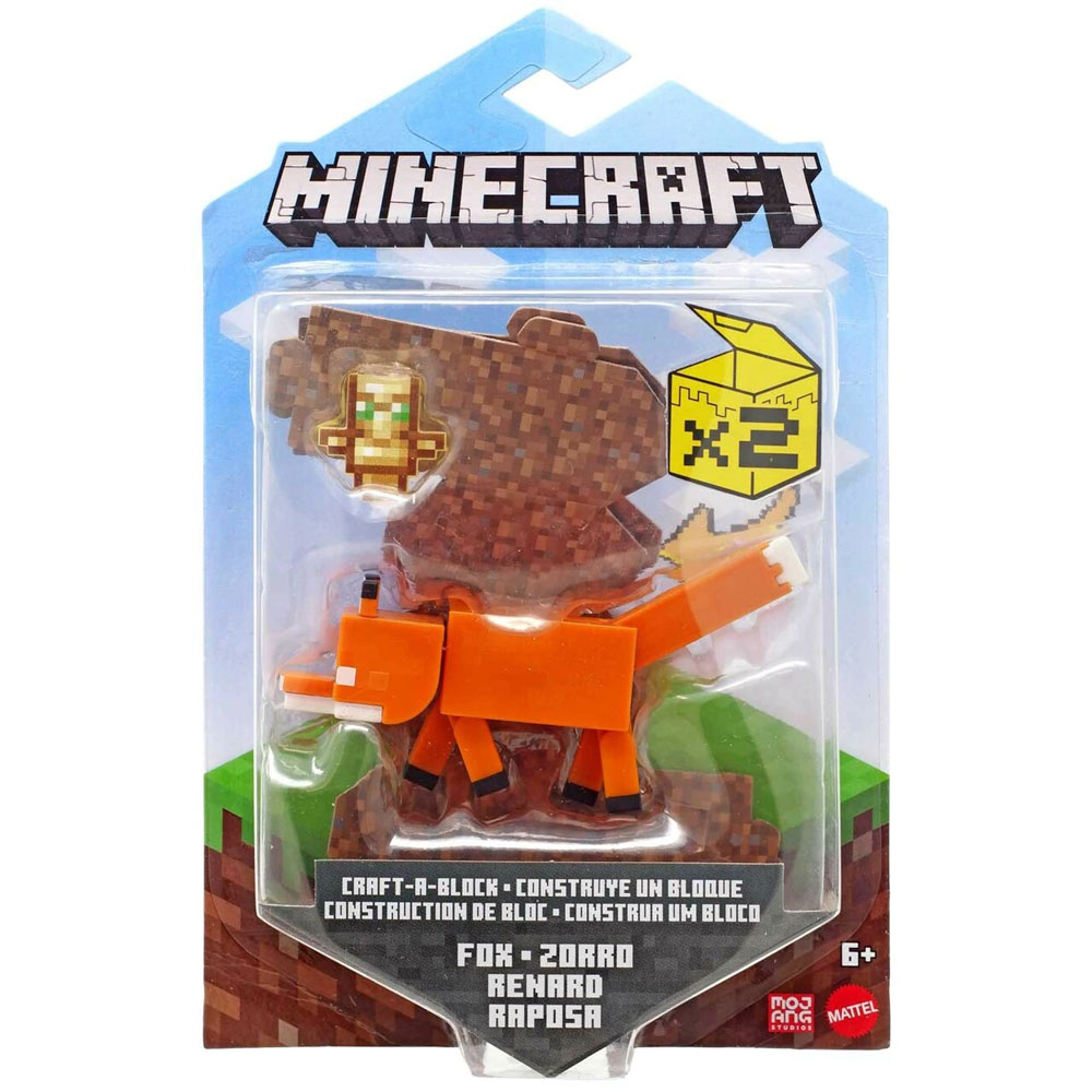 Mattel - Minecraft Craft-A-Block Action Figure - FOX (3.5 inch) GTP19