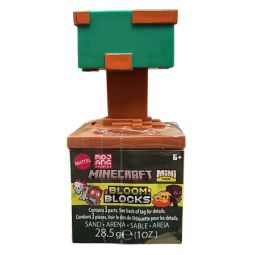 Mattel Minecraft Mini Mode - Bloom Blocks - WARPED MUSHROOM (Enderman)[1 Plant, Sand & 1 Figure]