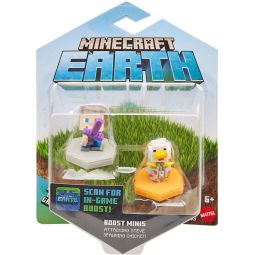 Mattel - Minecraft Earth Boost Minis 2-Pack - ATTACKING STEVE & SPAWNING CHICKEN (1.5 inch) GKT42