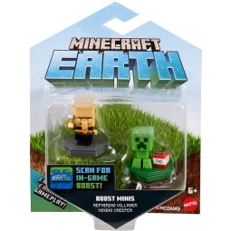 Mattel - Minecraft Earth Boost Minis 2-Pack - REPAIRING VILLAGER & MINING CREEPER (1.5 inch) GMD15