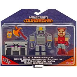 Mattel - Minecraft Dungeons Deluxe Battle Chest - FULL METAL ARMOR (Hal, Weapon & More) GTP25