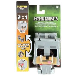 Mattel - Minecraft Flippin' Figs - TAMED WOLF & HOSTILE WOLF [4 inch]