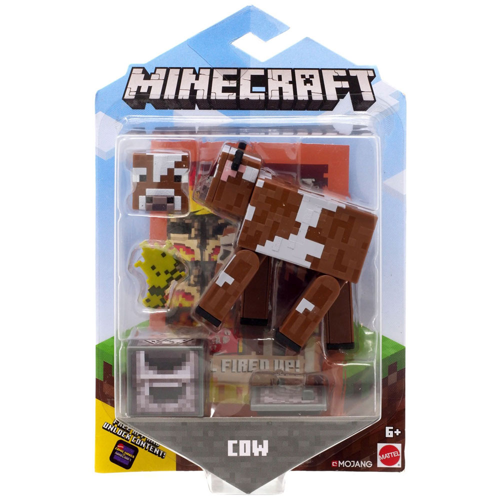 Mattel - Minecraft Comic Maker Action Figure - COW (3.5 inch) GLC67