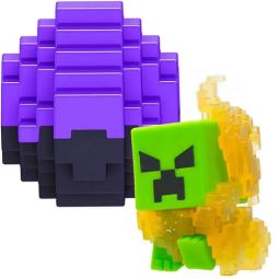 Mattel - Minecraft Mini Mode Spawn Egg - CREEPER ON FIRE (1.5 inch figure)