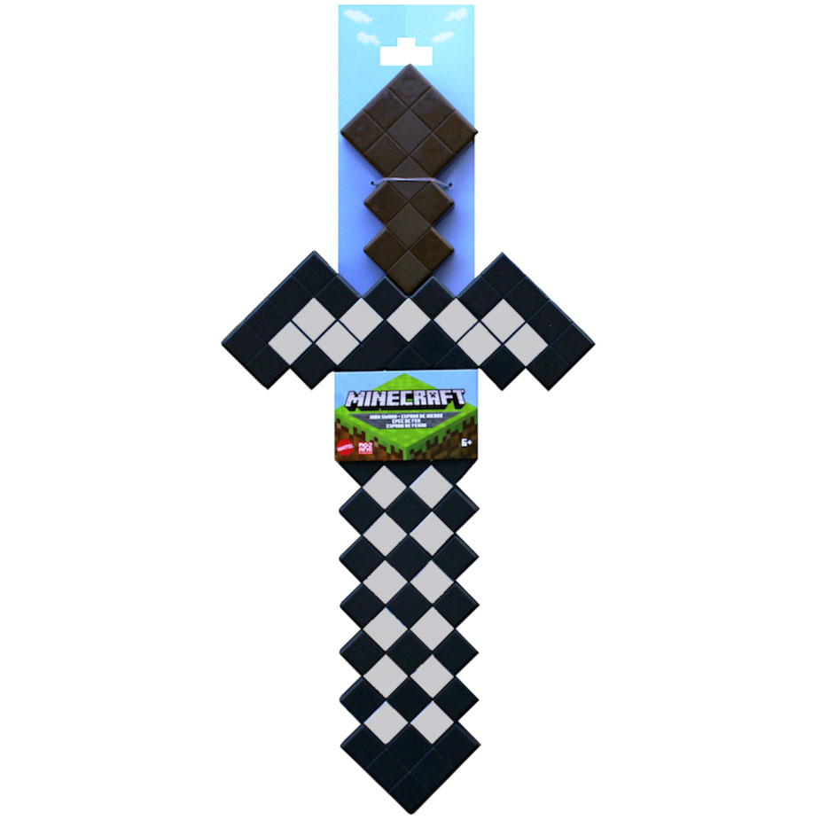 Minecraft Iron Sword, Life-Size Role-Play Toy & Costume Accessory Inspired  by the Video Game 