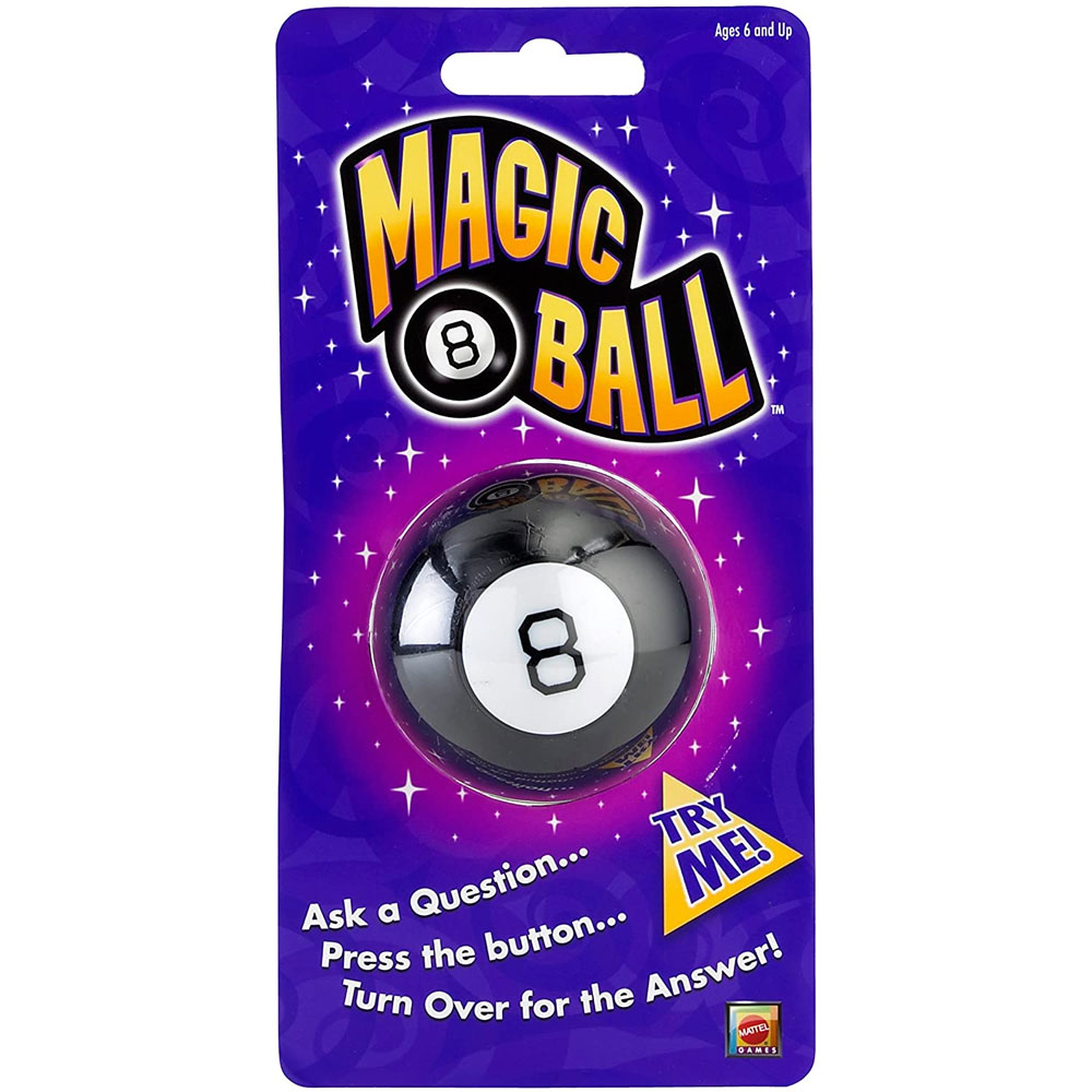 Mattel Games Collection - MAGIC 8 BALL (8 Possible Answers)(Click button for answer!)