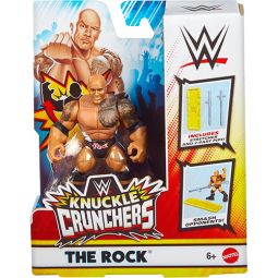 Mattel WWE Knuckle Crunchers - THE ROCK w/ Stretcher & 2-Part Pipe [3 inch]