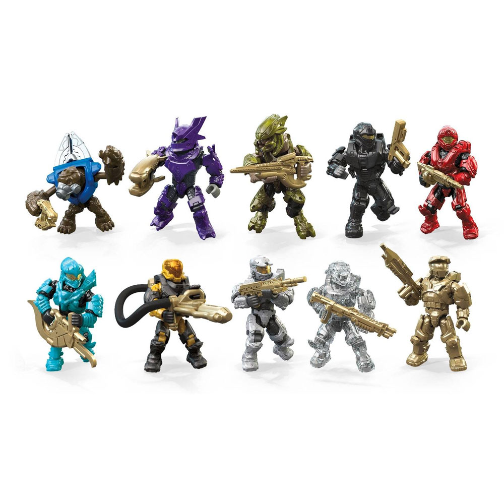 MEGA Construx - Halo: 10 Year Anniversary Micro Action Figures - COMPLETE SET OF 10(Master Chief +9)