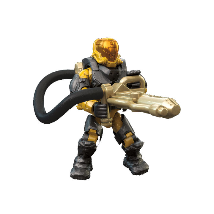 MEGA Construx - Halo: 10 Year Anniversary Micro Action Figures - FLAME MARINE w/ Flamethrower