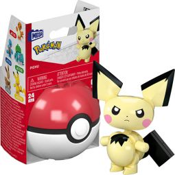 MEGA - Pokemon Pokeball Evergreen S4 Set - PICHU in Poke Ball (24 Pieces) JCT37