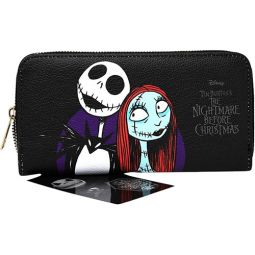 Nightmare Before Christmas - FAUX LEATHER ZIP WALLET (Jack & Sally)[7.5 x 4 inch]