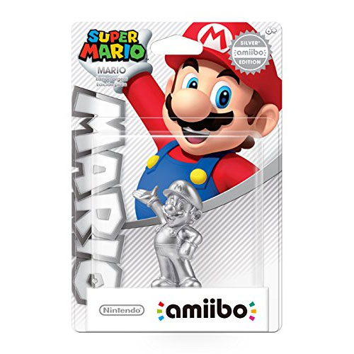 Nintendo Amiibo Figure - Super Mario - MARIO (Silver Edition)