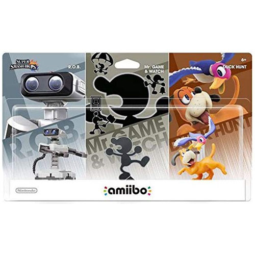 Nintendo Amiibo Figures - Super Smash Bros. Retro 3-Pack - R.O.B. , MR. GAME & WATCH and DUCK HUNT