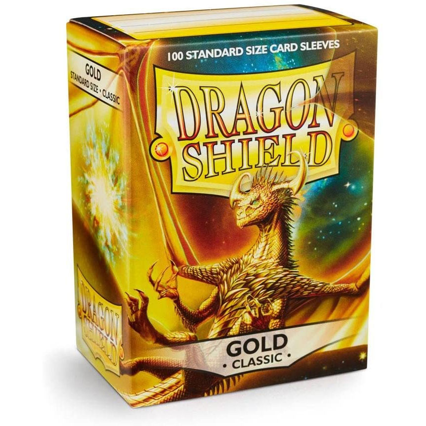 Trading Card Supplies - Dragon Shield Sleeves Box - GOLD (Classic)(Standard Size - 100 Count)