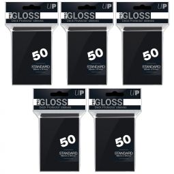 Trading Card Supplies - Ultra Pro DECK PROTECTORS - BLACK (Lot of 5 - 250 Sleeves Total)(Standard)