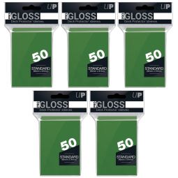 Trading Card Supplies - Ultra Pro DECK PROTECTORS - GREEN (Lot of 5 - 250 Sleeves Total)(Standard)
