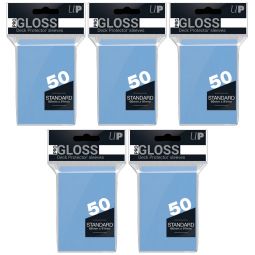 Trading Card Supplies - Ultra Pro DECK PROTECTORS - LIGHT BLUE (Lot of 5 - 250 Sleeves)(Standard)