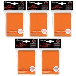 Trading Card Supplies - Ultra Pro DECK PROTECTORS - ORANGE (Lot of 5 - 250 Sleeves Total)(Standard)