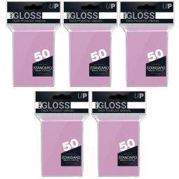Trading Card Supplies - Ultra Pro DECK PROTECTORS - PINK (Lot of 5 - 250 Sleeves Total)(Standard)