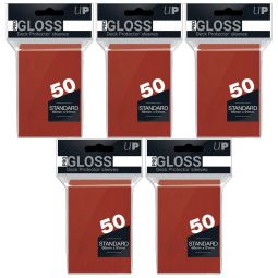 Trading Card Supplies - Ultra Pro DECK PROTECTORS - RED (Lot of 5 - 250 Sleeves Total)(Standard)