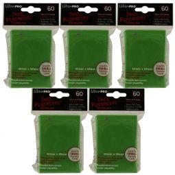 Trading Card Supplies - Ultra Pro DECK PROTECTORS - LIME GREEN (Lot of 5 - 300 Sleeves Total)(Small)