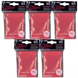 Trading Card Supplies - Ultra Pro DECK PROTECTORS - RED (Lot of 5 - 300 Sleeves Total)(Small)