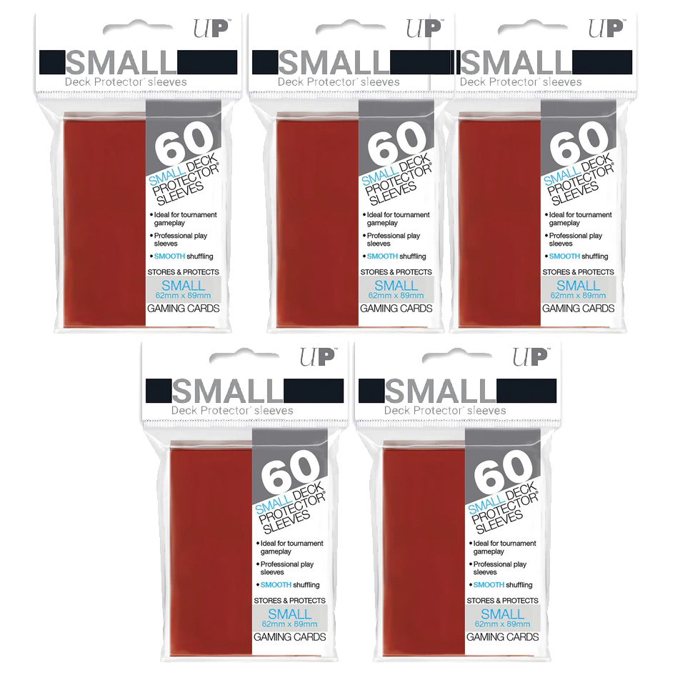 Trading Card Supplies - Ultra Pro DECK PROTECTORS - RED (Lot of 5 - 300 Sleeves Total)(Small)