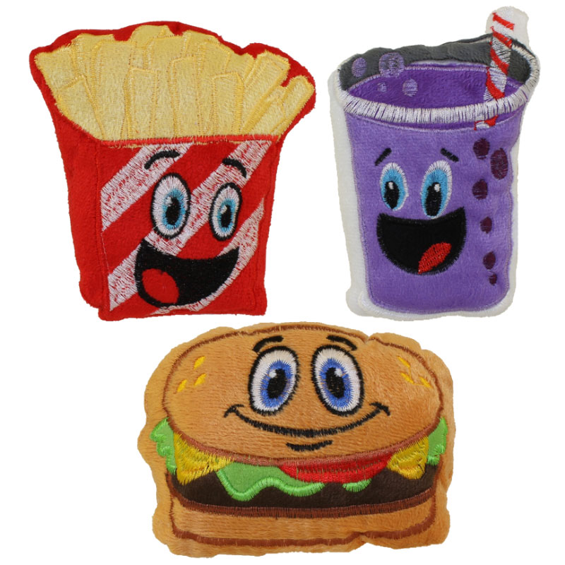 Nanco Plush - Fast Food - SET OF 3 (Burger, Fries, Soda)(5 inch)