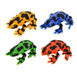 Adventure Planet Plush - SET OF 4 POISON DART FROGS (Red, Orange, Blue & Green)[8 inch]