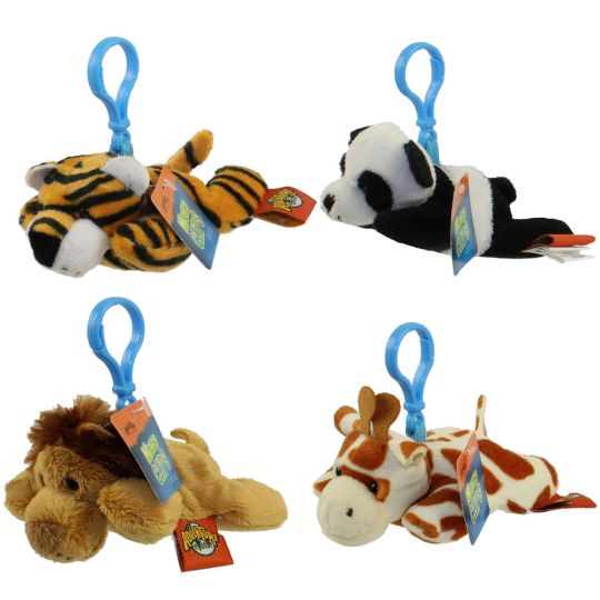 Adventure Planet Plush - Mighty Clips - SET OF 4 JUNGLE / SAFARI ANIMALS  (Plastic Key Clips  in:  - Toys, Plush, Trading Cards,  Action Figures & Games online retail store shop sale