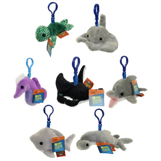 Adventure Planet Plush - Mighty Clips - SET OF 7 OCEAN ANIMALS (Plastic Key Clips inch): - Toys, Plush, Trading Cards, Action Figures & Games online retail store shop sale Adventure Planet Plush - Mighty Clips - SET OF 7 OCEAN ANIMALS (Plastic Key Clips inch): - Toys, Plush, Trading Cards, Action Figures & Games online retail store shop sale