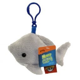 Adventure Planet Plush - Mighty Clips - GREAT WHITE SHARK (Plastic Key Clip - 3.5 inch)