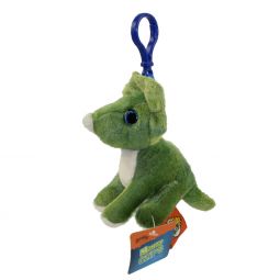 Adventure Planet Plush - Mighty Clips - TRICERATOPS (Plastic Key Clip - 3.5 in)