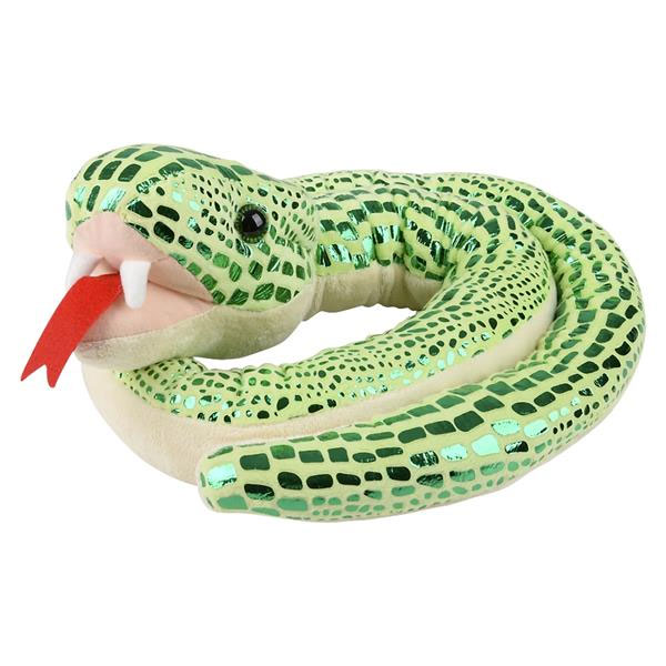 Rhode Island Novelty Plush - METALLIC SNAKE (Green - 54 inch)